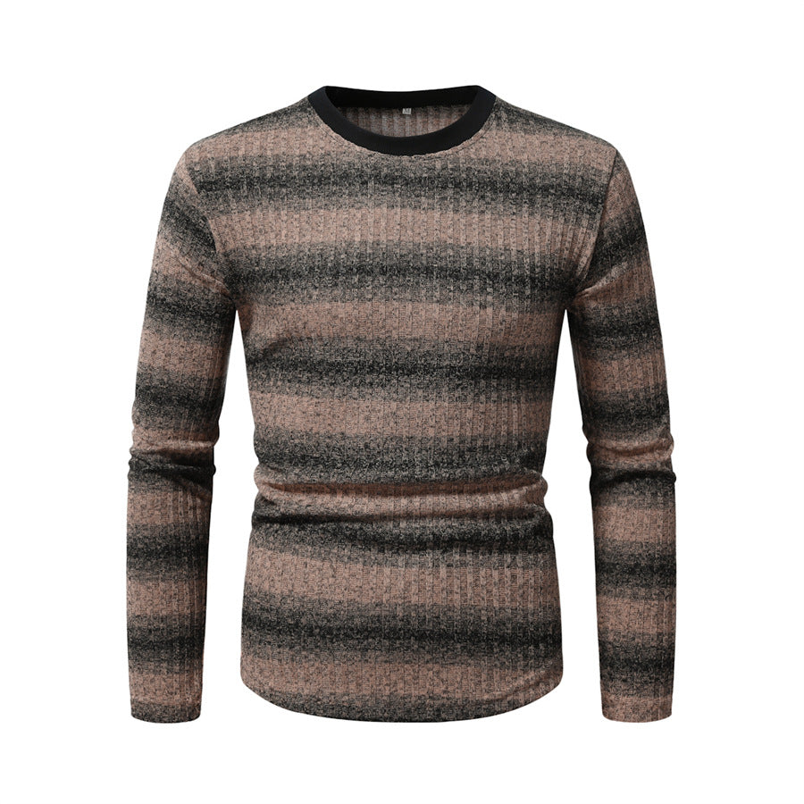 Herren Langarmshirt aus strukturiertem Material mit modischem Streifenmuster Drune