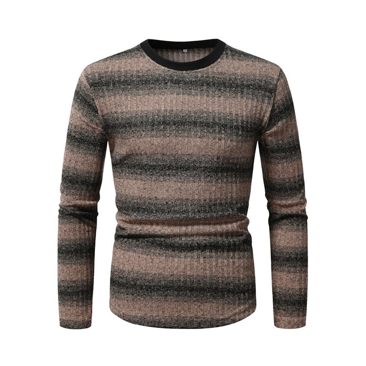 Herren Langarmshirt aus strukturiertem Material mit modischem Streifenmuster Drune