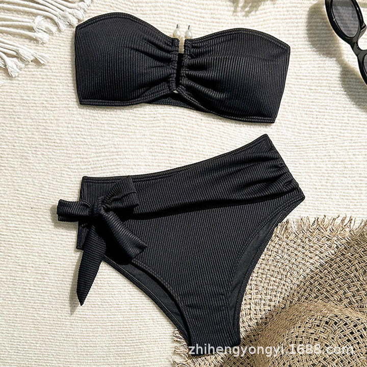 Damen Bandeau-Bikini mit modernem Wickelbund Drune
