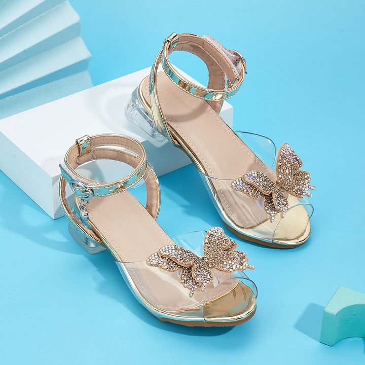Mädchen Bunte Sandalen mit funkelnder Schmetterlingsapplikation Drune