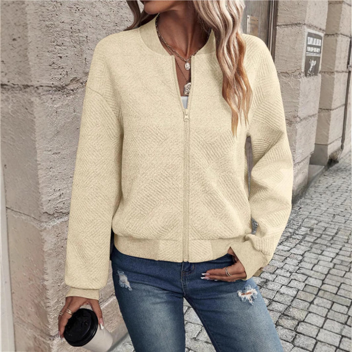 Damen leichte Bomberjacke mit strukturiertem Design Drune