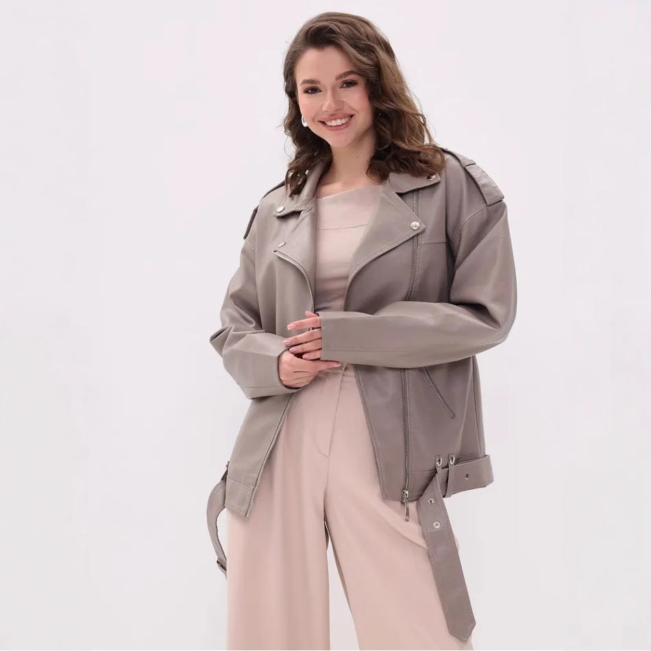 Damen modische Bikerjacke mit innovativen Details Drune