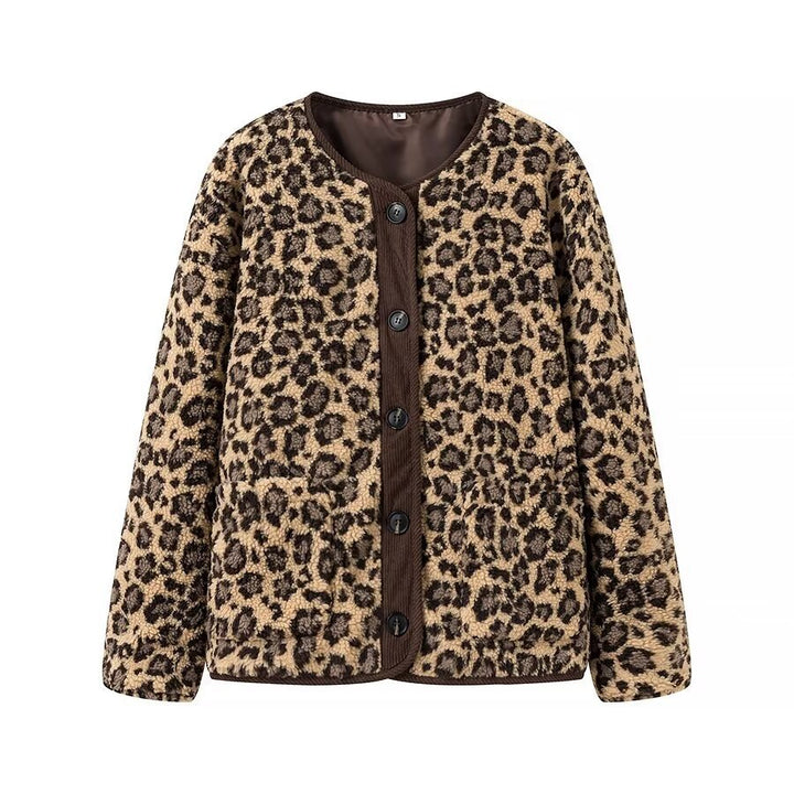 Damen Leo-Muster Plüschjacke Drune
