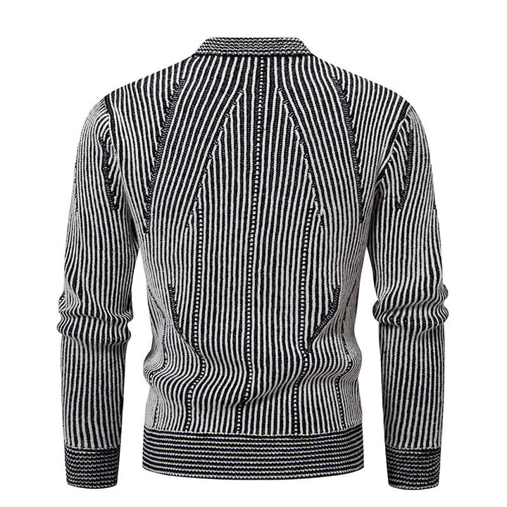 Herren elegante Strickjacke mit V-Ausschnitt und feinem Kabelmuster Drune