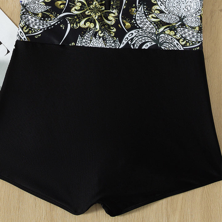 Damen sportlicher Badeanzug mit elegantem Floral-Design Drune