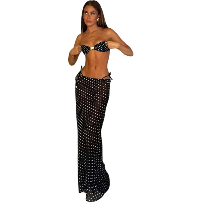Damen Etuikleid mit gerafftem Bustier-Oberteil und hohem Schlitz Drune