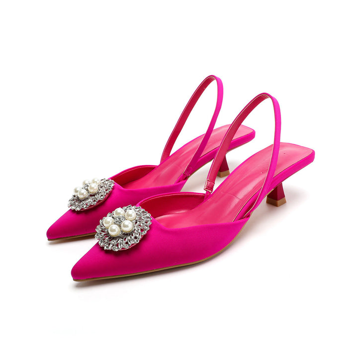 Damen Sling-Pumps mit elegantem Perlenschmuck und bequemer Laufsohle Drune