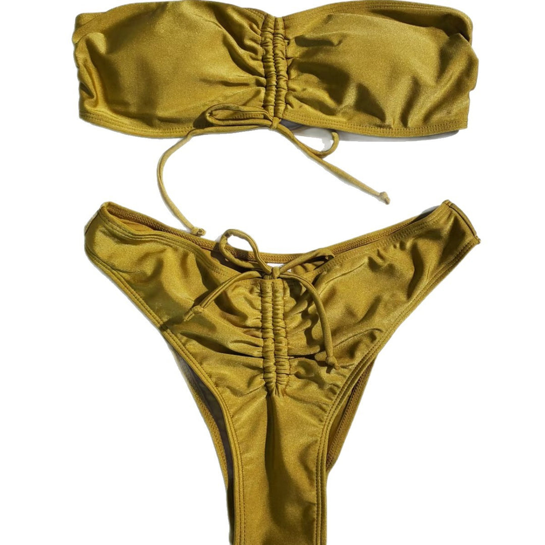 Damen Bandeau-Bikini mit verstellbaren Rüschen Drune