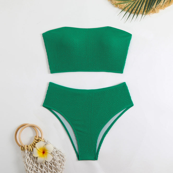 Damen Bandeau-Bikini-Set aus strukturiertem Material Drune