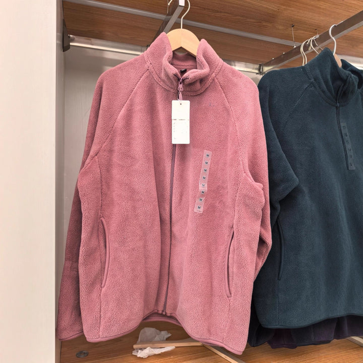 Damen Fleecejacke mit hohem Kragen und seitlichen Taschen Drune