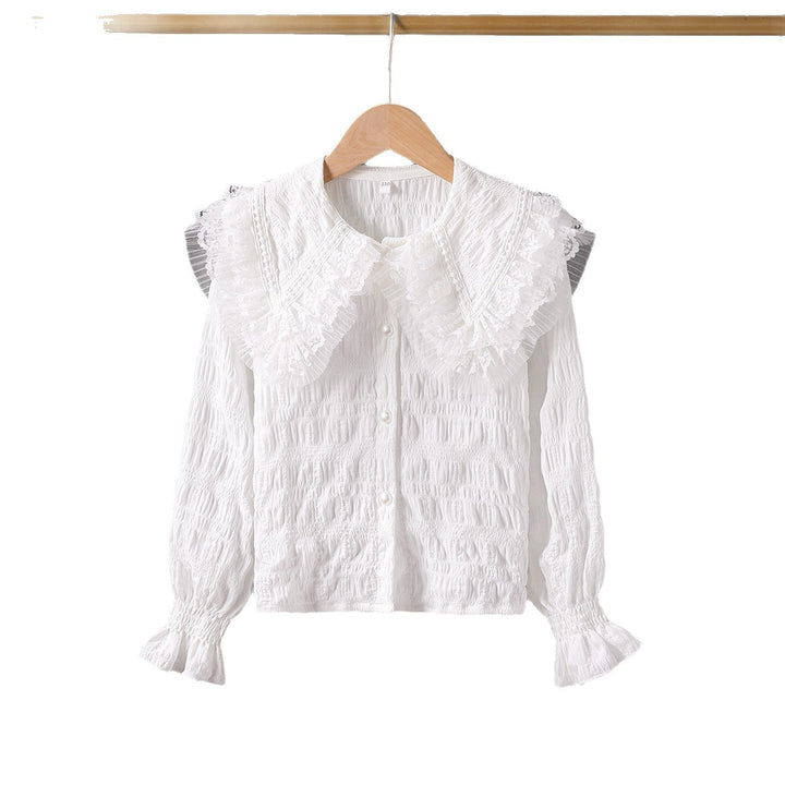 Damen Bluse mit voluminösem Rüschenkragen Drune
