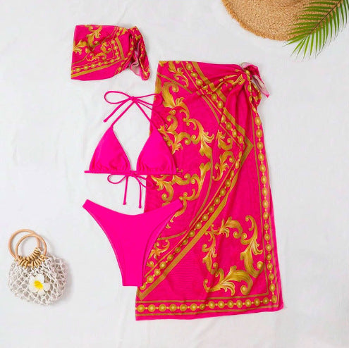 Damen elegantes Bikini-Set mit geschwungenem design und Pareo Drune