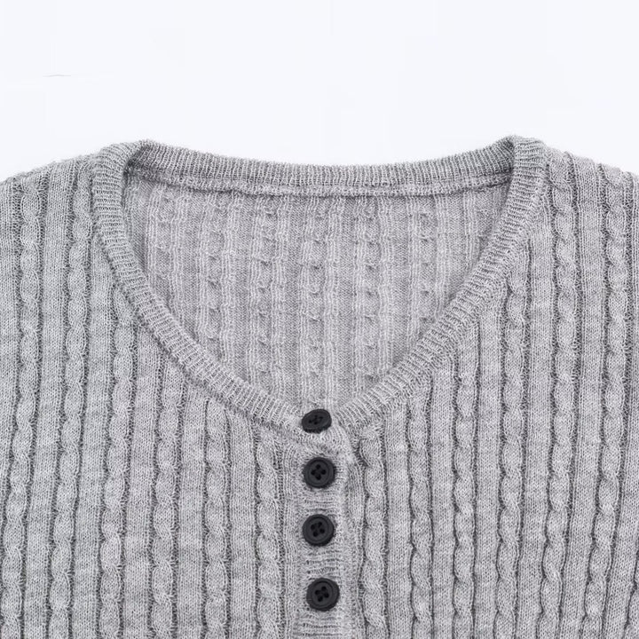 Damen Langarmshirt mit strukturiertem Rippenmuster Drune