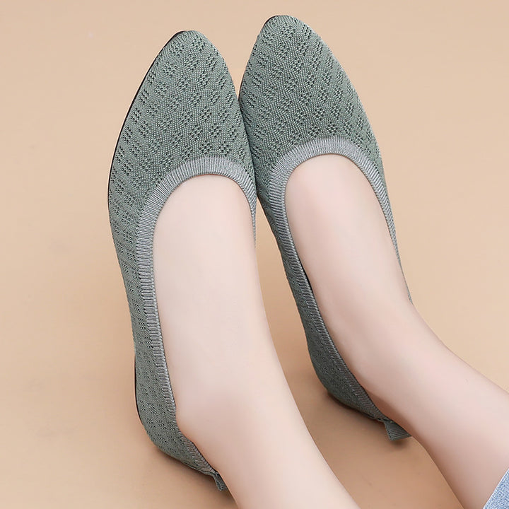 Damen nan gestrickter Ballerina-Slip-On mit atmungsaktiver 3D-Struktur und gepolstertem Memory-Fußbett Drune