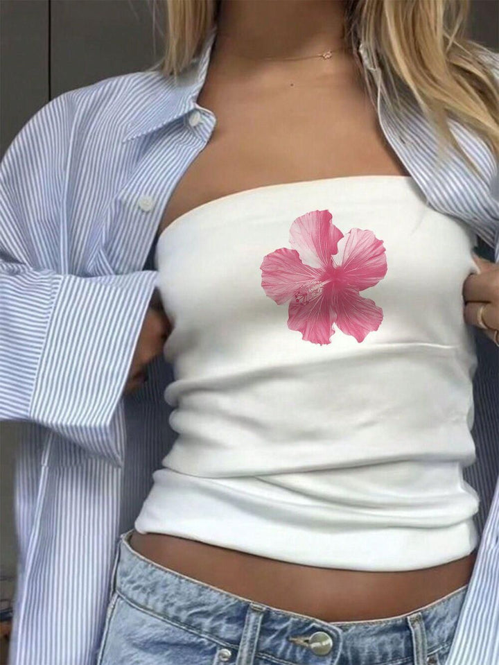 Damen Bandeau-Top mit auffälligem Statement-Aufdruck Drune