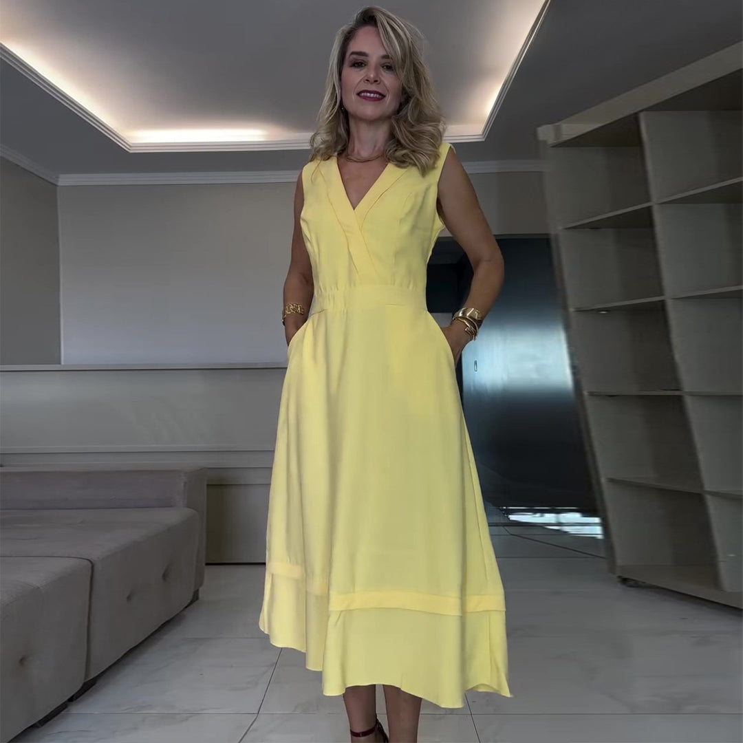 Damen Midi-Kleid mit schmeichelndem Schnitt und praktischen Taschen Drune