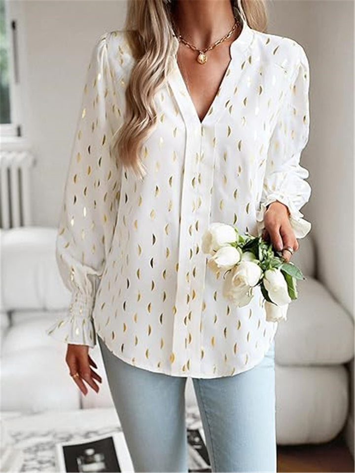 Damen elegante Bluse mit modischem Print Drune