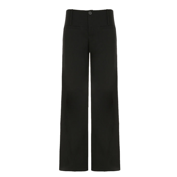 Damen Weite Chinohosen mit hohem Bund und seitlichen Taschen Drune