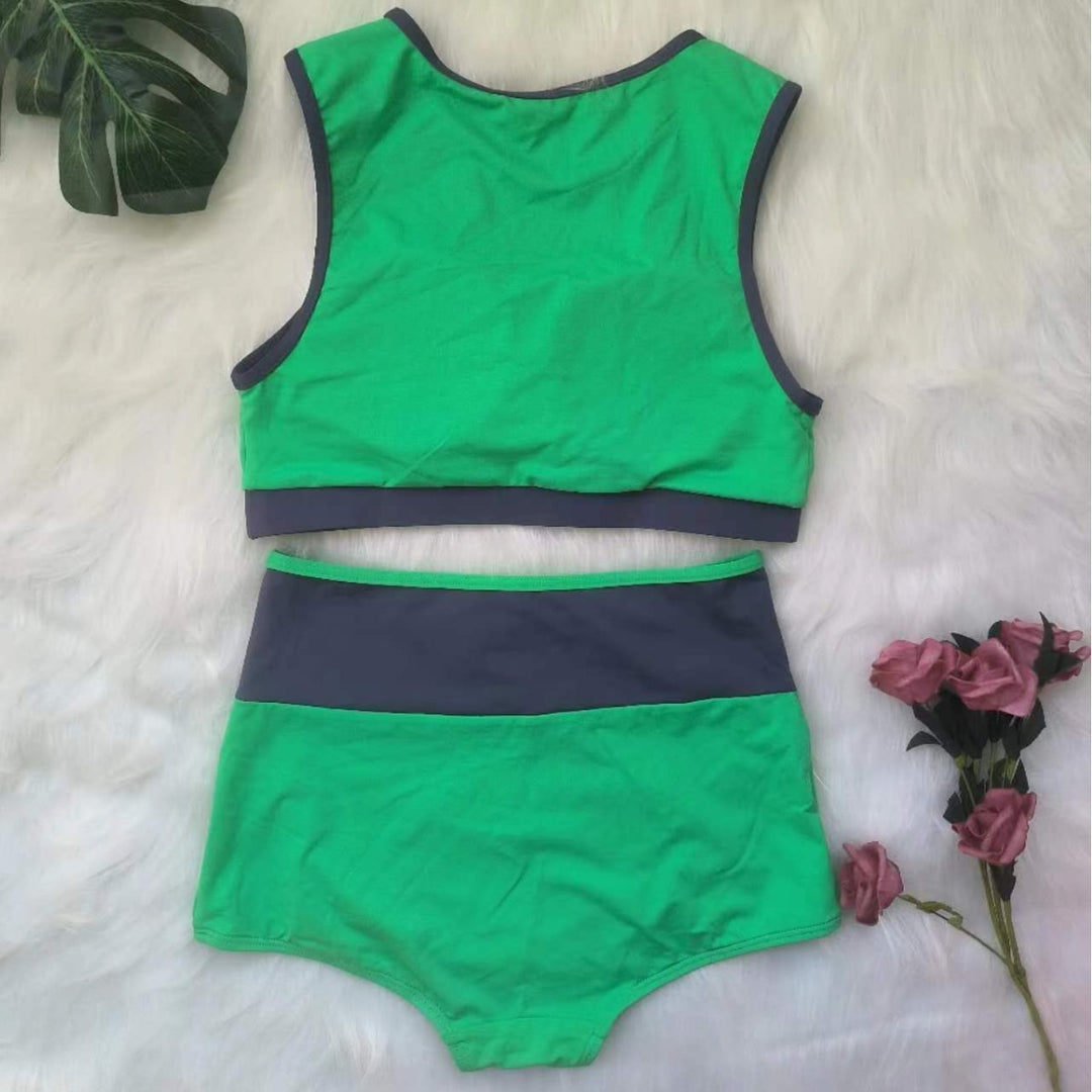 Damen Sportliches Bikini-Set mit hoch geschnittenem Höschen Drune