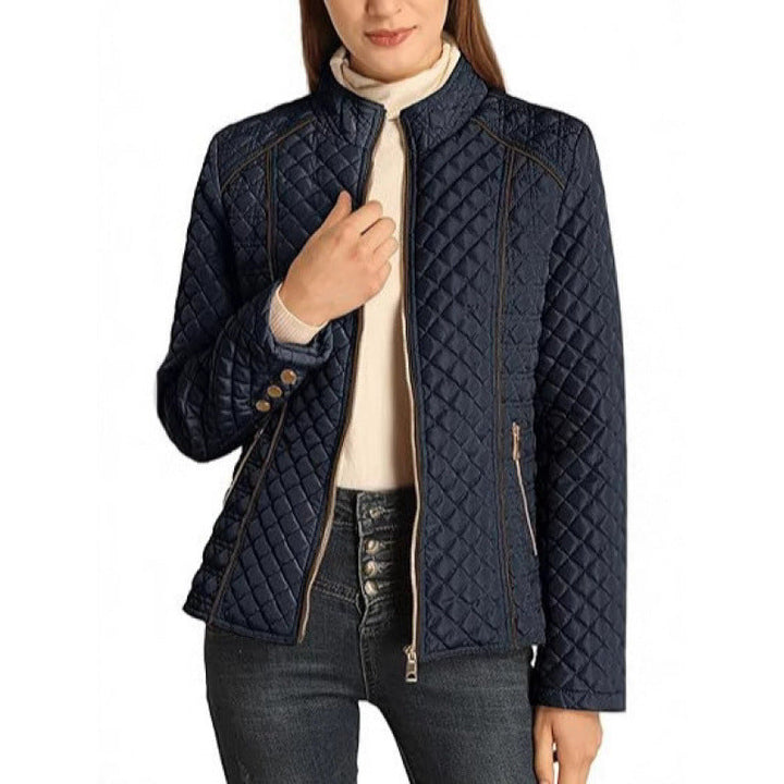 Damen gesteppte Freizeitjacke mit hohem Kragen Drune