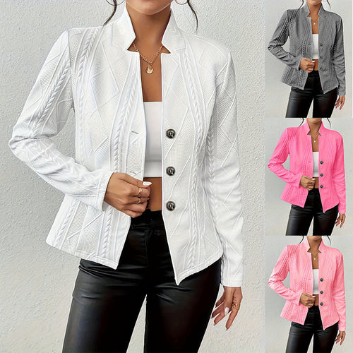 Damen nan taillierter strukturierter Blazer mit Stehkragen und Zopfapplikation Drune