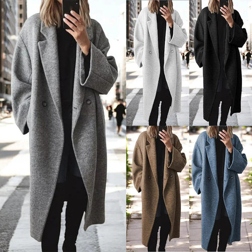 Damen oversized Wollmantel Drune