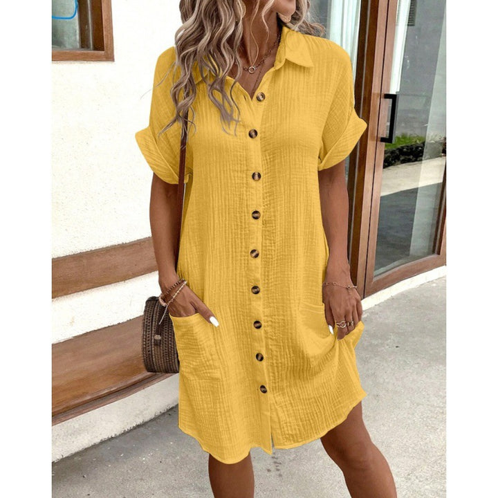 Damen Sommerliches Knopfkleid Drune