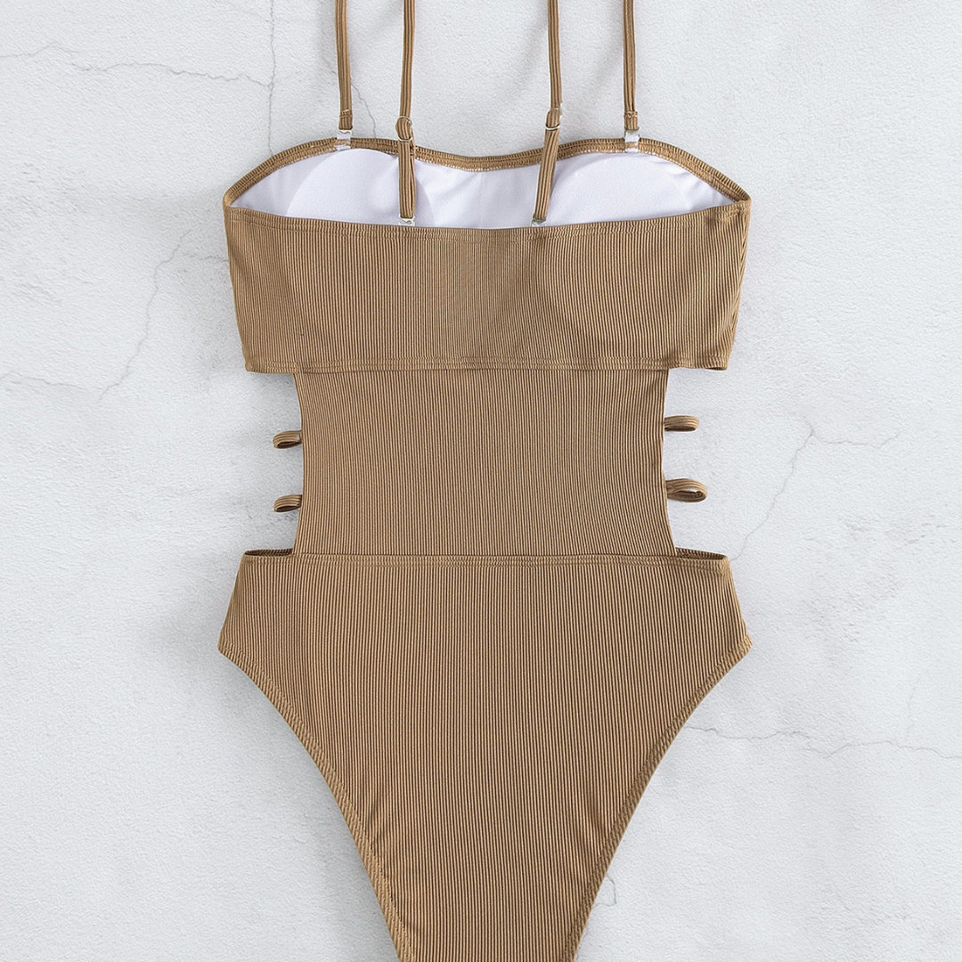 Damen Hochtaillierter Bikini mit elegantem Cut-Out und verstellbaren Trägern Drune