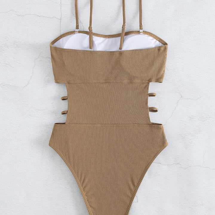 Damen Hochtaillierter Bikini mit elegantem Cut-Out und verstellbaren Trägern Drune