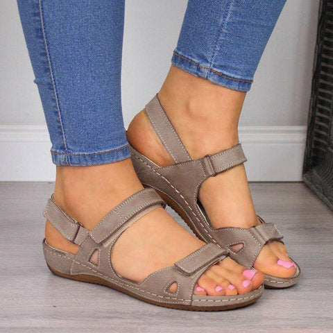 Damen Sportliche Sandalen mit verstellbaren Riemen und ergonomischem Fußbett Drune