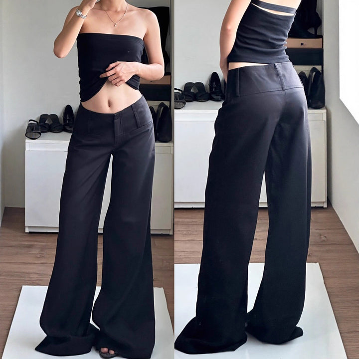 Damen Weite High-Waist-Hose Drune