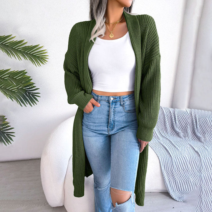 Drune | Einfarbige Strickjacke Für Elegante Outfits