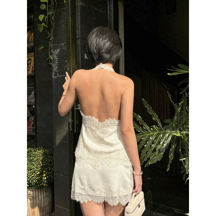 Damen Raffiniertes Abendkleid mit Spitze und fließendem Schnitt Drune