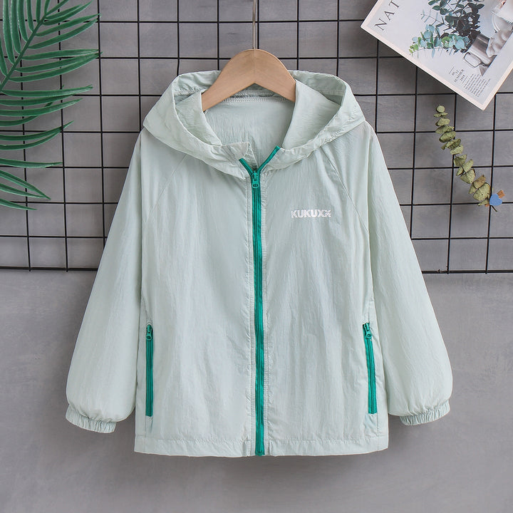 Damen nan ultraleichte Kapuzen-Nylonjacke mit UV-Schutz, winddichter Ausstattung und Reißverschlusstaschen Drune
