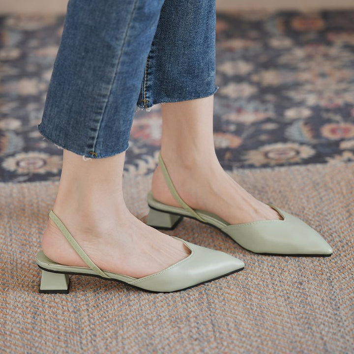 Damen elegante Slingback Pumps mit spitzem Zehenbereich Drune