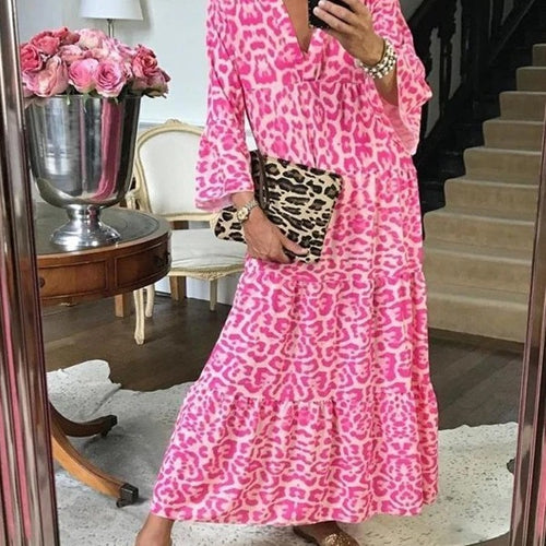 Damen Maxikleid im eleganten Leoprint Drune