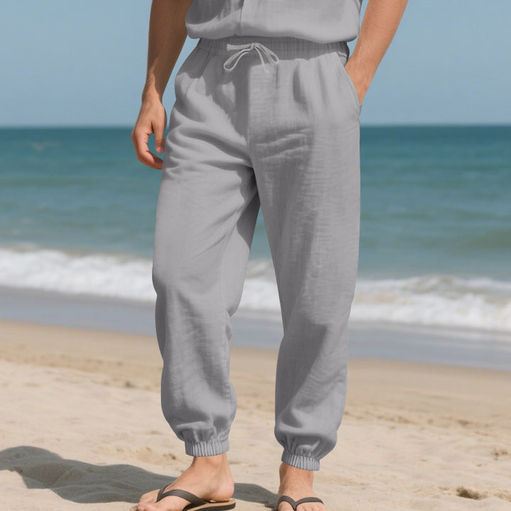 Herren lässige Strandhose mit elastischem Bund und praktischen seitlichen Taschen Drune