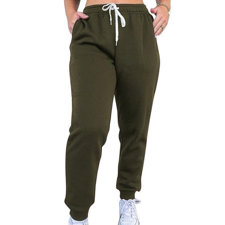 Damen nan taillenhohe tapered Jogginghose mit elastischem Komfortbund, verstellbarem Kordelzug und tiefen Eingrifftaschen Drune