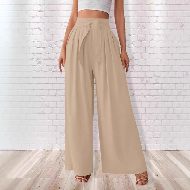 Damen Weite Hose mit hohen Bundfalten Drune