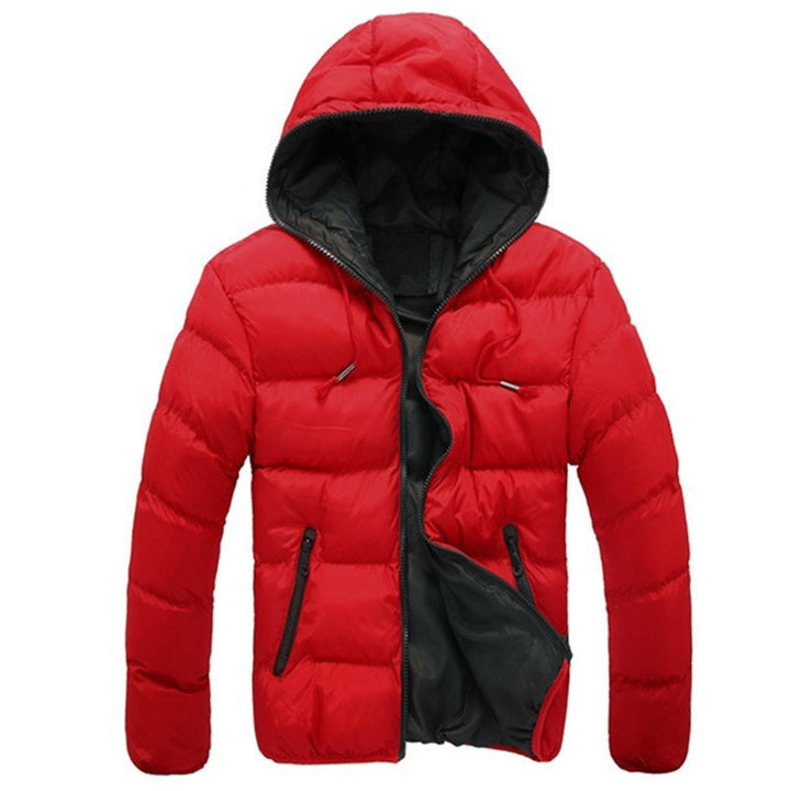 Herren nan gesteppte Kapuzen-Steppjacke mit kontrastierendem Fleecefutter und seitlichen Reißverschlusstaschen Drune