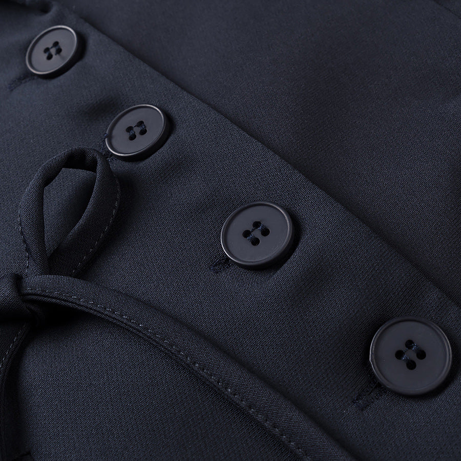 Damen modische Blazerjacke mit kreativen Bindebändern Drune