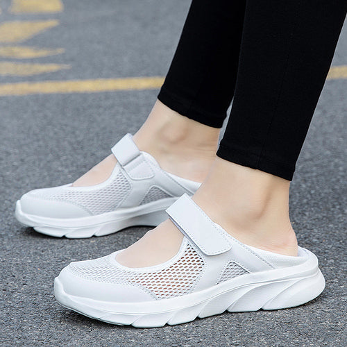 Damen nan Komfort-Riemchen-Sneaker mit Klettverschluss nahtlosem Strickschaft und dämpfender Leichtsohle Drune