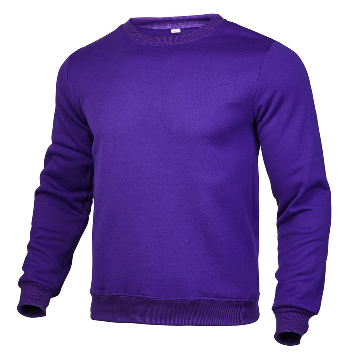 Herren nan klassisches Rundhals-Sweatshirt mit weichem Fleece-Innenfutter, geripptem Saum und verstärkten Nähten Drune