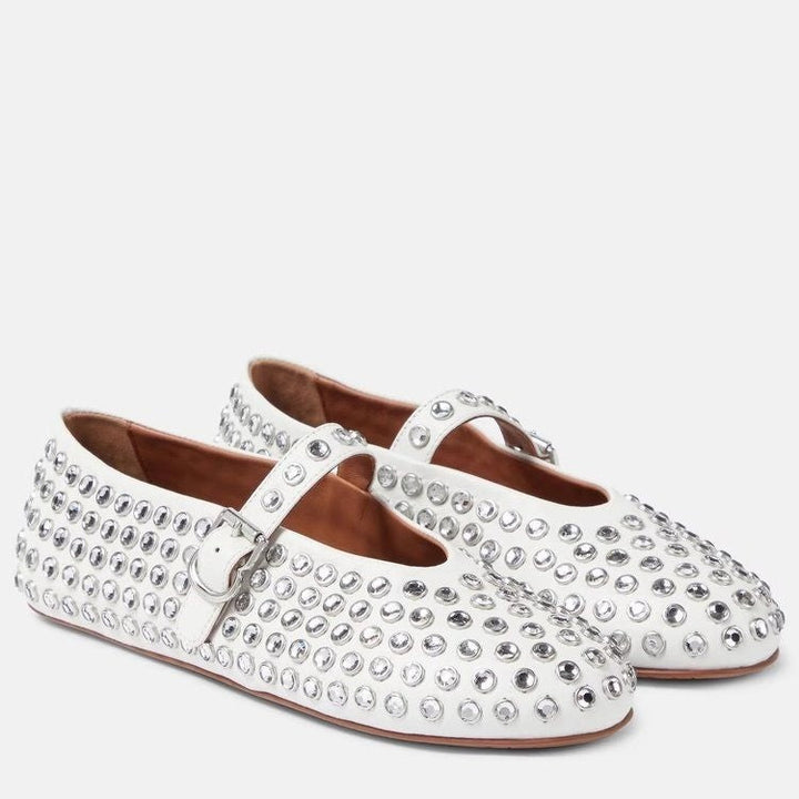 Damen Modische Ballerinas mit Strassverzierungen und komfortablem Fußbett Drune