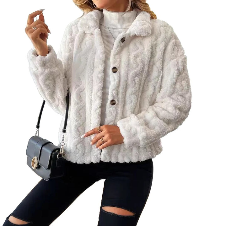 Damen Fleecejacke mit dekorativem Wellenmuster Drune