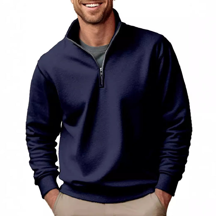 Herren nan Halbzip-Sweatshirt mit Stehkragen und weichem Fleece-Innenfutter Drune