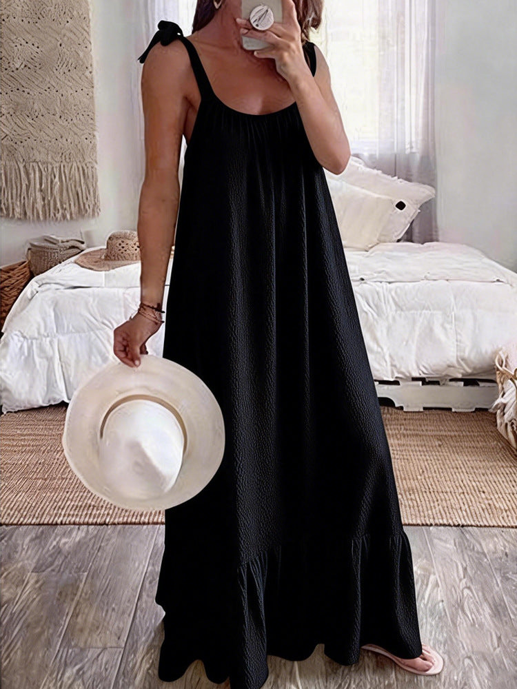 Damen Sommerliches Maxikleid mit Rüschenabschluss Drune
