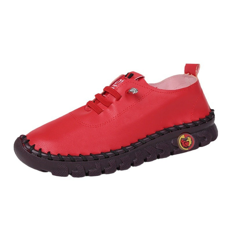 Damen nan leichte Freizeit‑Sneaker mit handgenähter Rahmennaht, elastischem Schnürsystem und profilierter Gummisohle Drune