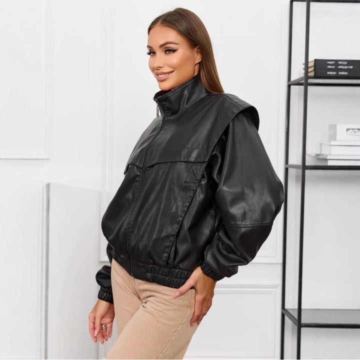 Damen modische Kunstlederjacke Drune