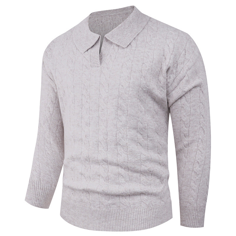 Herren eleganter Strickpullover mit modernem Zopfmuster Drune